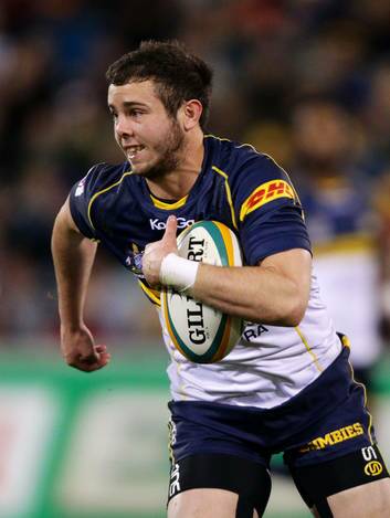 Robbie Coleman of the Brumbies runs with the ball during the tour match between the ACT Brumbies and Wales at Canberra Stadium on June 12, 2012 in Canberra, Australia.