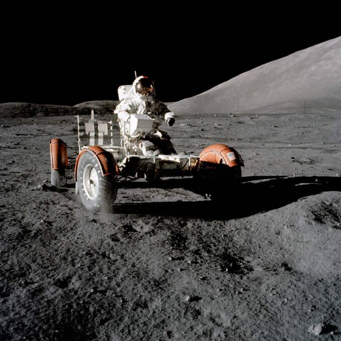 Cernan holds the record for the fastest lunar driving speed: 22 kilometres per hour. Photo: Supplied