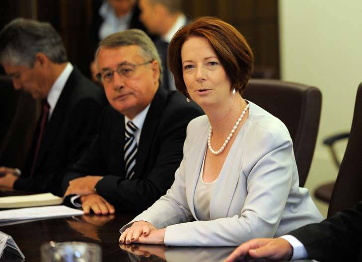 Under pressure ... Prime Minister Julia Gillard with Treasurer Wayne Swan. Photo: AFP