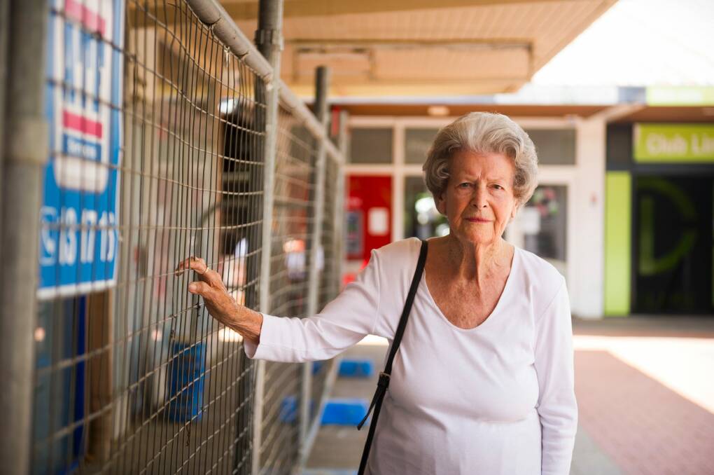 Yvonne Scales comes to Curtin shops frequently and is worried about the future of the building.  Photo: Dion Georgopoulos