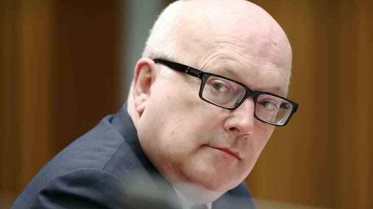 Attorney-General Senator George Brandis refused to answer questions about whether East Jerusalem was ''occupied'' or ''disputed''. Photo: Alex Ellinghausen