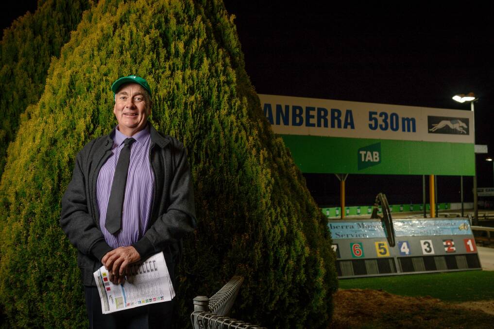 Kel O'Rourke has been calling races at Canberra Greyhound track since 1982. Photo: Sitthixay Ditthavong
