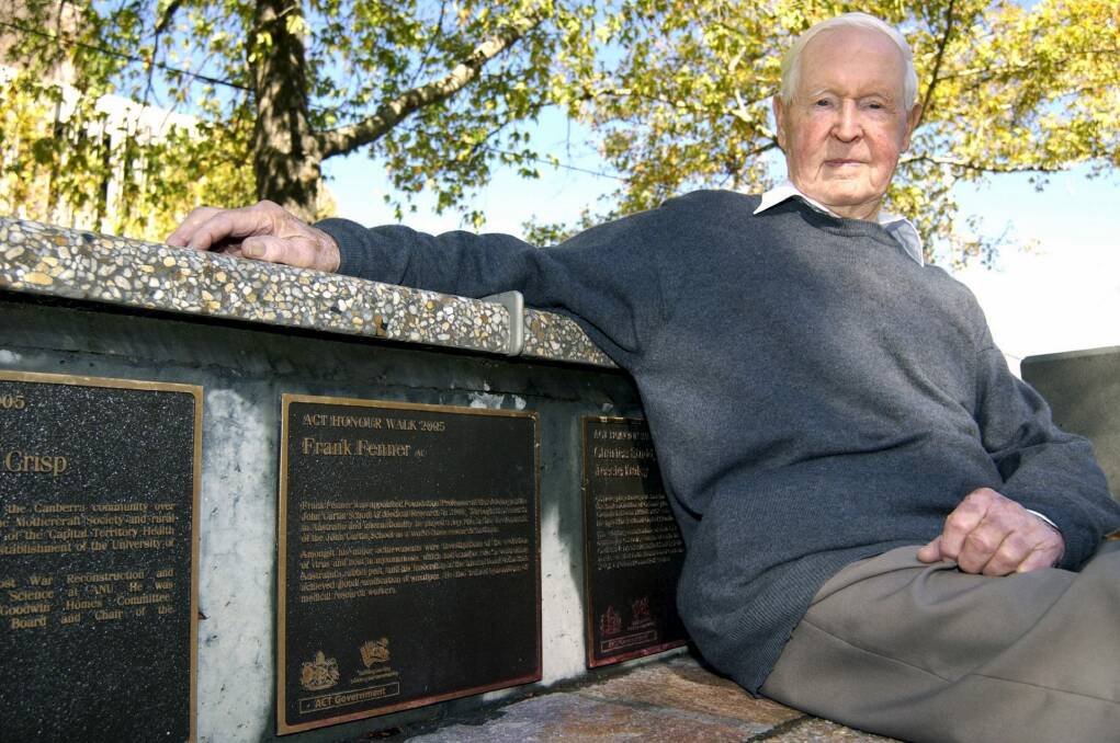 Recognised: Professor Frank Fenner, who died in 2010.