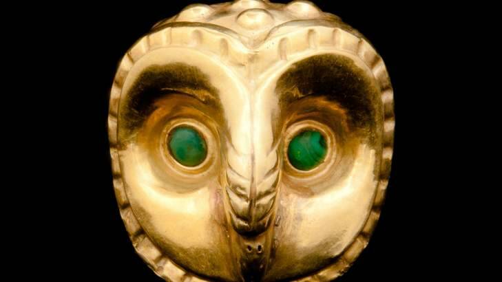 A bead in the form of an owl?s head, from 100-800 AD. Photo: Max Amaro