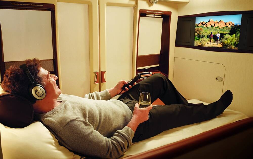 The view from first class with Singapore Airlines. Photo: Supplied