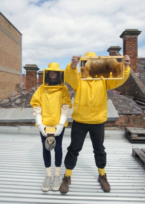 Beekeeper Nicholas Dowse and creative publishing platform Many Many are behind the Swarm Traps exhibition. Photo: Lee Grant