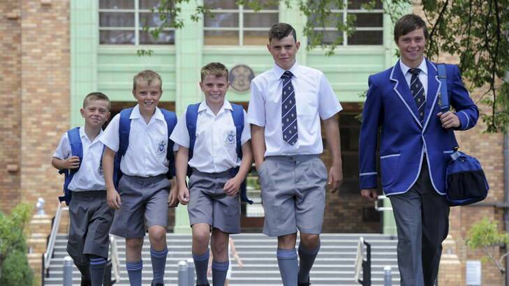 The Loadsman boys: Tadhg, 9, Brynn, 11, Keegan, 12, Chase, 16 and Jarrod, 17. Photo: Graham Tidy