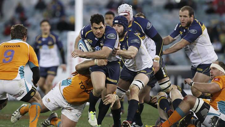 George Smith of the Brumbies runs the ball during the Super Rugby Qualifying Final match between the Brumbies and the Cheetahs. Photo: Stefan Postles/Getty Images