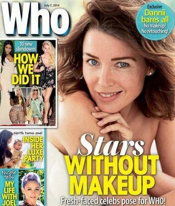 Dannii Minogue appears without makeup or retouching on the latest cover of Who magazine. Photo: Who
