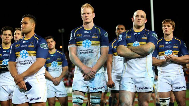 Brumbies players show their pain after last year's grand final loss. Photo: Getty Images