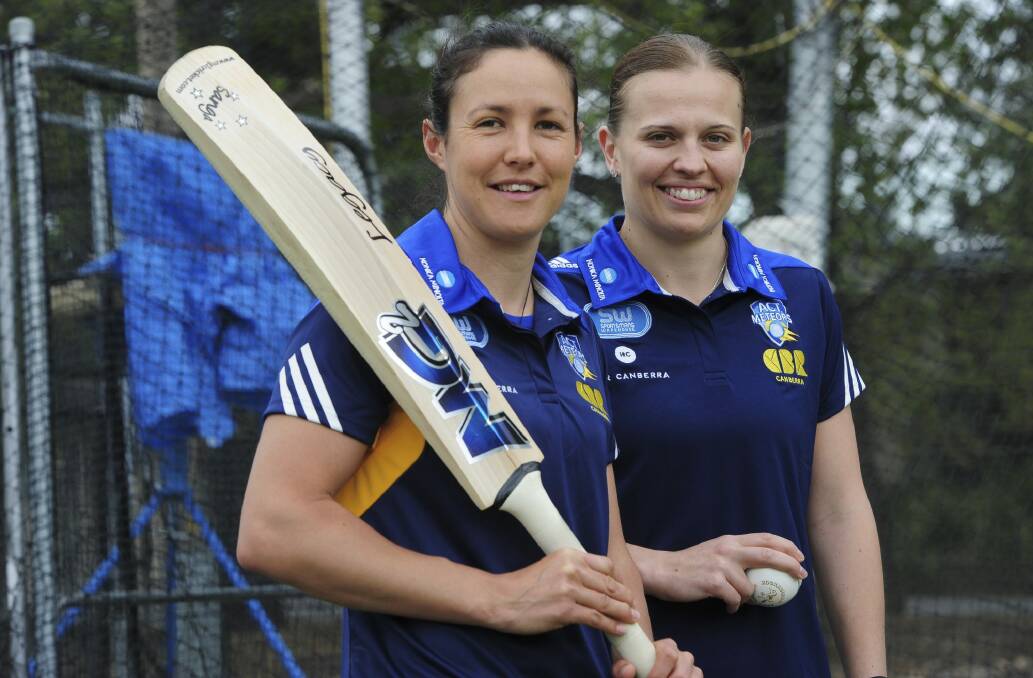 Canberra's cricket fans will have just one home match to watch the ACT Meteors and their New Zealand imports Sara McGlashan, left, and Lea Tahuhu. Photo: Graham Tidy