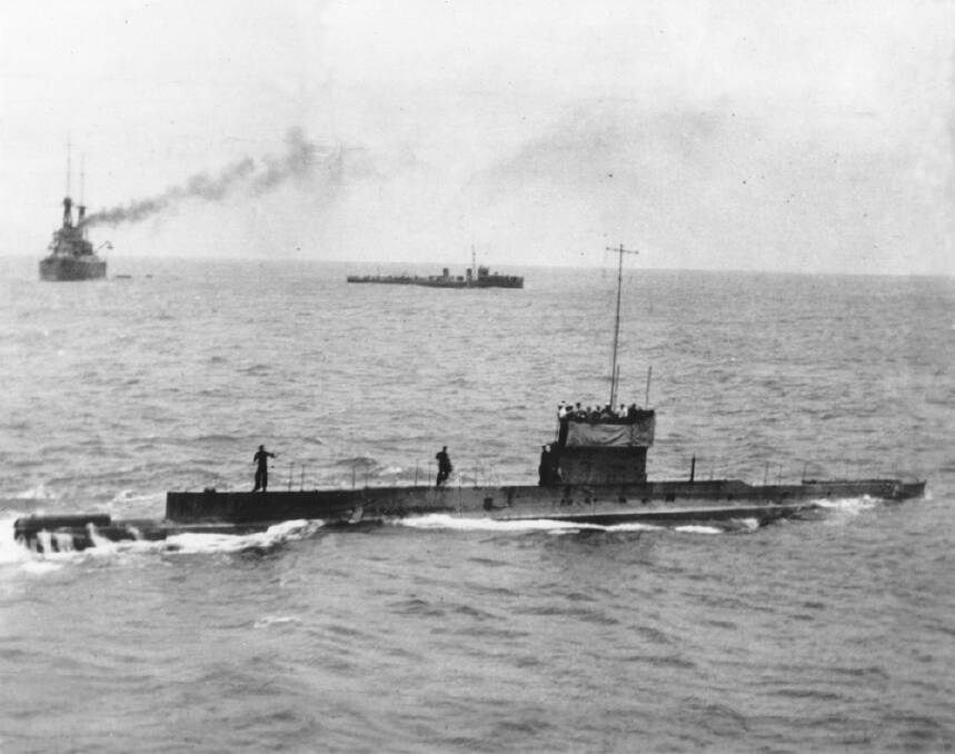 The last known image of the submarine AE1 taken on September 9, 1914  Photo: Royal Australian Navy