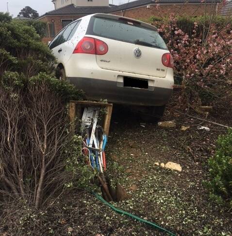 Whoops: A P-plater allegedly driving over the legal limit knocked out power in Harrison on Sunday. Photo: ACT Policing