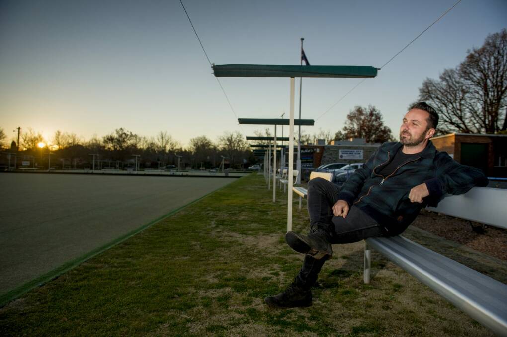Nik Bulum at the Braddon Bowls club. He has promised not to build high-rise apartments on the block. Photo: Jay Cronan