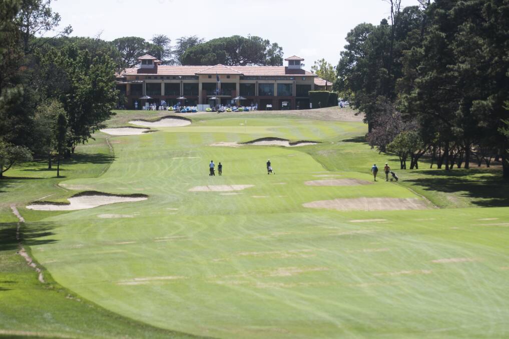Royal Canberra Golf Club's fairways have been left looking patchy during the Canberra Classic. Photo: Dion Georgopoulos