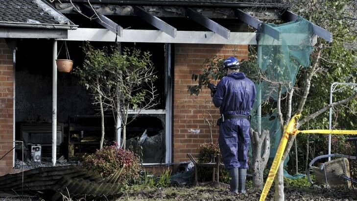 ACT Fire Brigade and Police investigate a suspicious fire in Sherbrooke street Ainslie. Photo: Jay Cronan