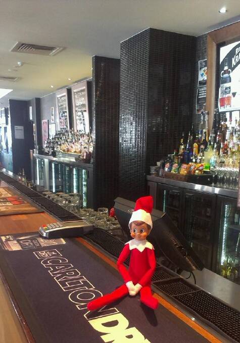 The Elf on the Shelf checks into the Royal Hotel in Queanbeyan. Photo: Supplied