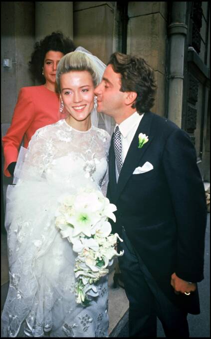 Daphne Guinness and Spyros Niarchos on their wedding day in 1987. Photo: Bertrand Rindoff Petroff/Getty