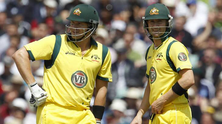 Michael Clarke (R) and Shane Watson will lead a strong Australian team in Canberra. Photo: IAN KINGTON