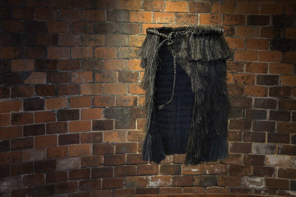 A piece by Maori weavers Ruth Port and Mandy Sunlight at the exhibition. Photo: Adam McGrath