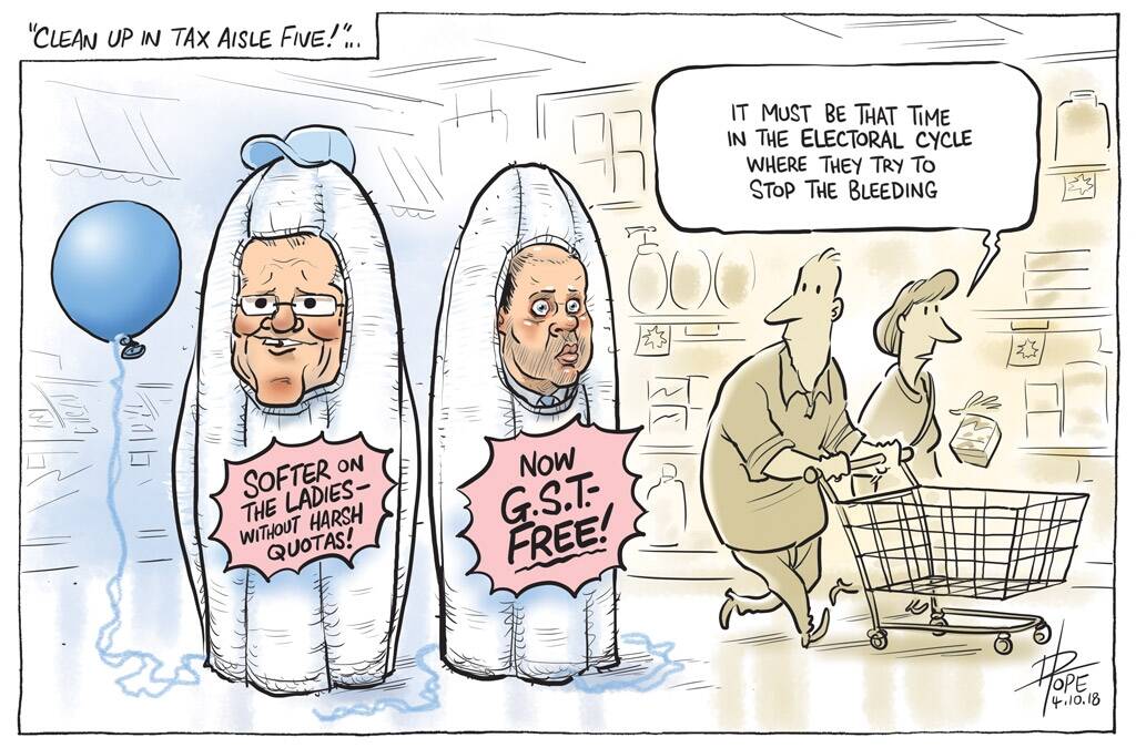 The Canberra Times editorial cartoon for Thursday, October 4, 2018. Photo: David Pope