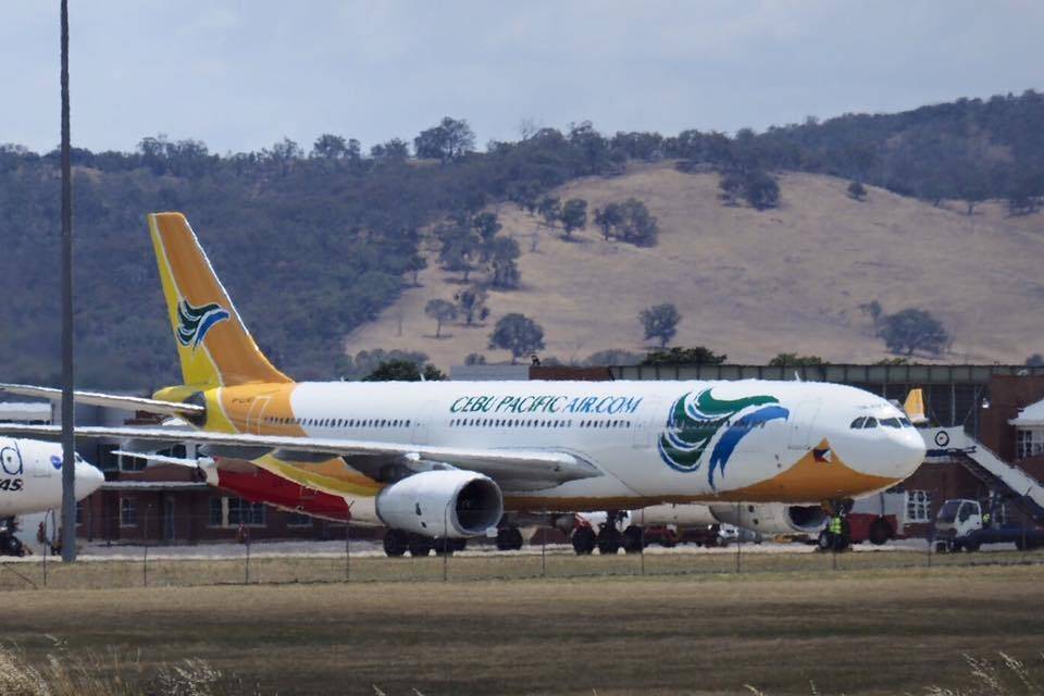 A Cebu Pacific A330 from Manila to Sydney was diverted to Canberra on Wednesday afternoon. Photo: Julian Lumb