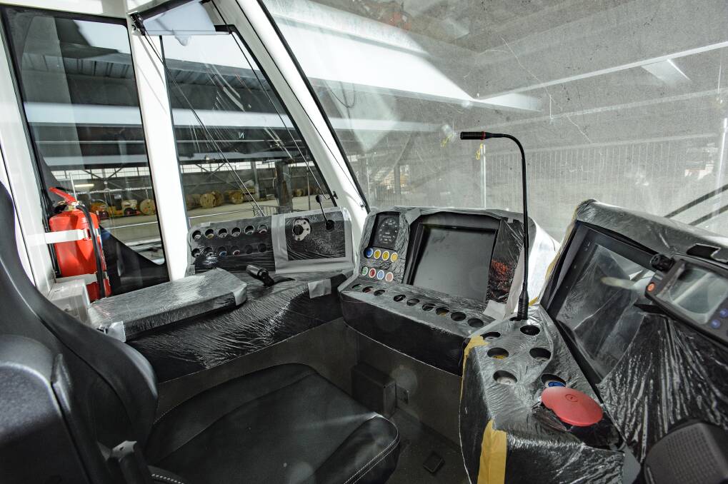 The driver's cabin in one of Canberra's new light rail vehicles. Photo: Sitthixay Ditthavong