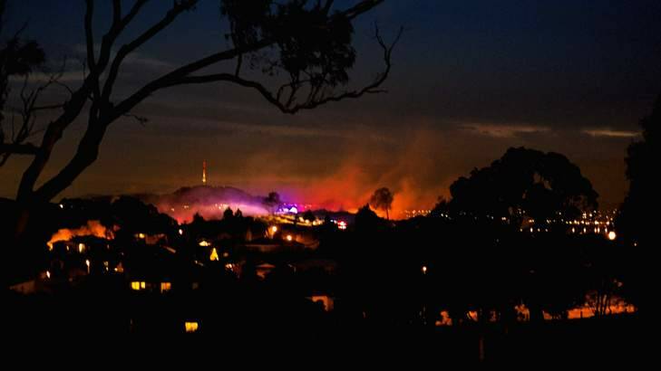 Firefighters managed four hazard reduction burns in Canberra's north on Wednesday night. Photo: Julian Cribb