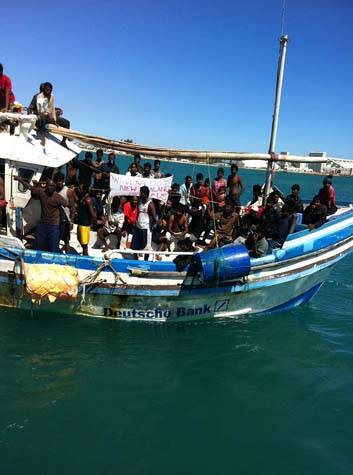 Forcibly returned: The asylum seekers on board last week. Photo: Supplied