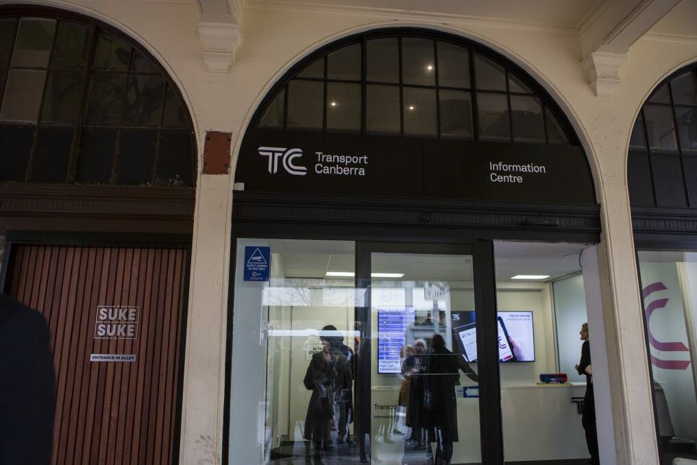 The new Transport Canberra Information centre has iPads, phone charging stations and new seating. Photo: Jamila Toderas