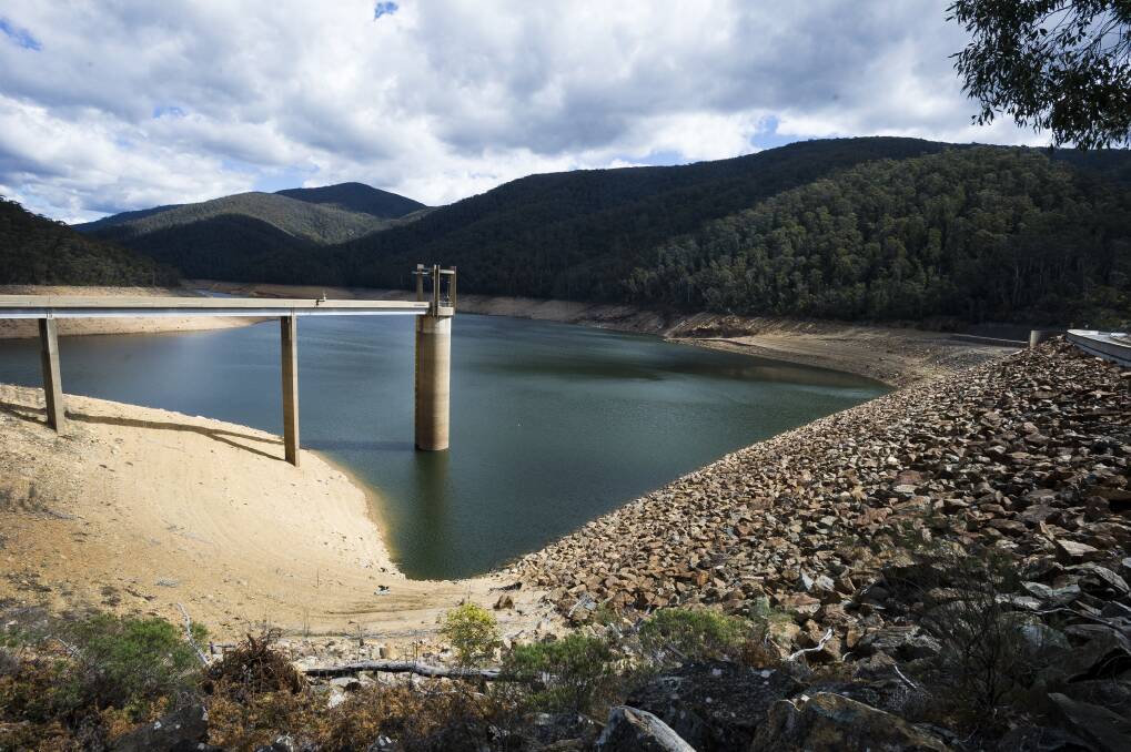 Corin Dam is currently at a third of its capacity.  Photo: Dion Georgopoulos