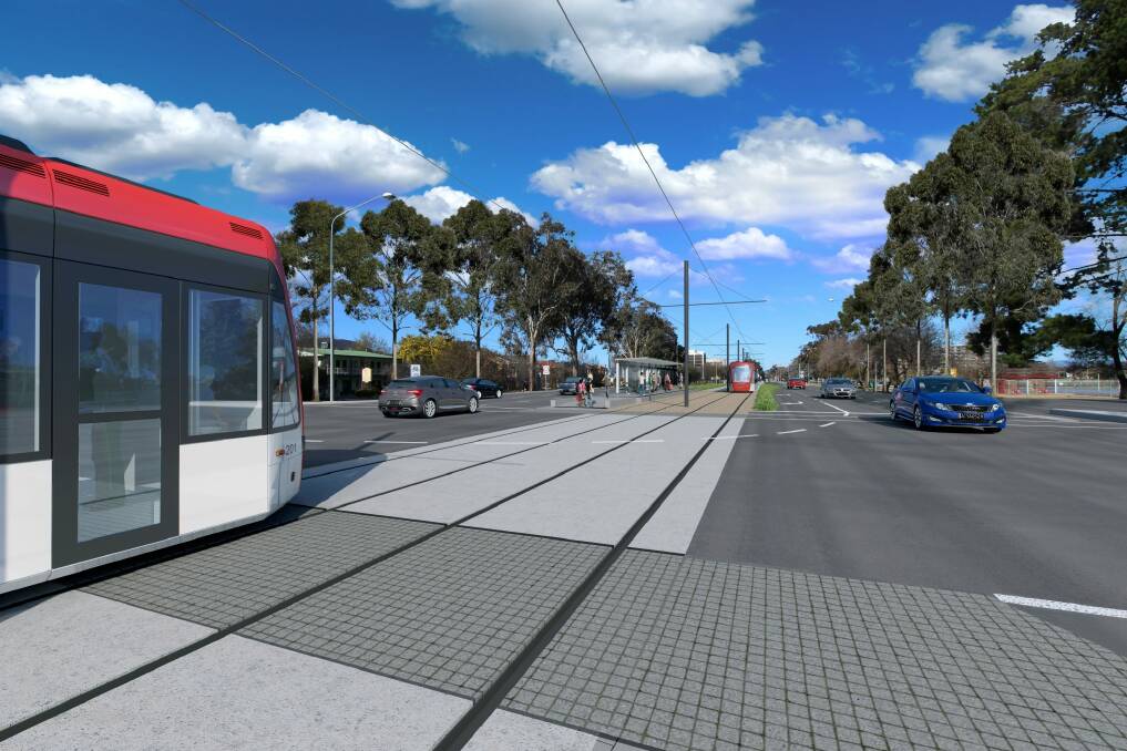 An artist's impression of Canberra's proposed light rail. Photo: Supplied