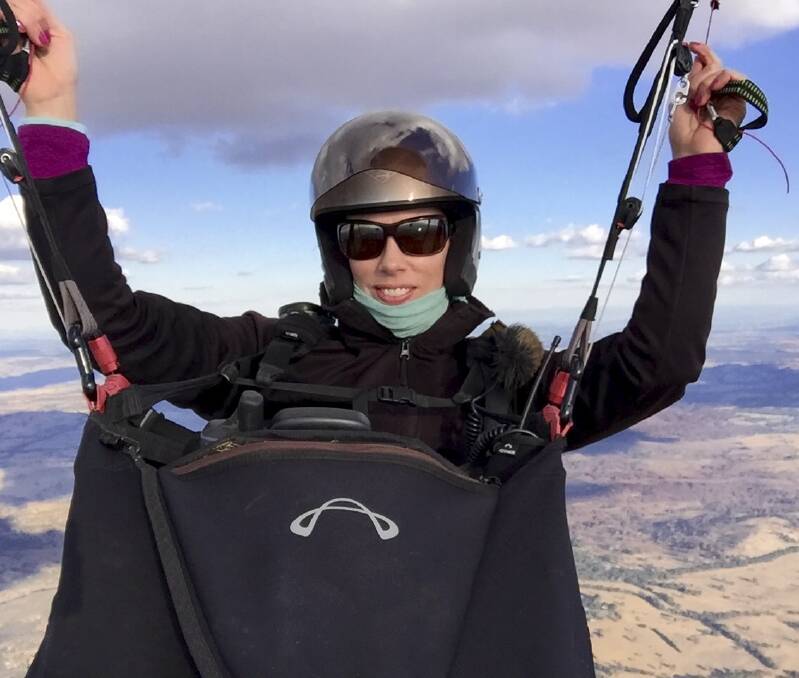 Canberra paragliding pilot Kari Roberson. Photo: Supplied.