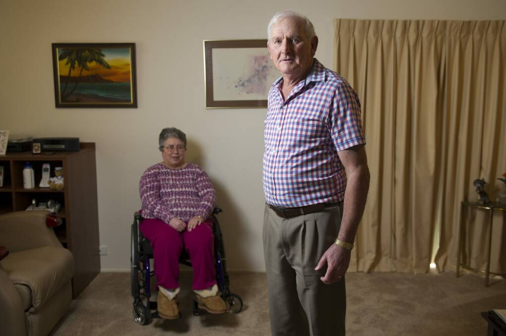 Jim Quick has been caring for his wife Patricia who has had MS for 30 years. Photo: Jay Cronan
