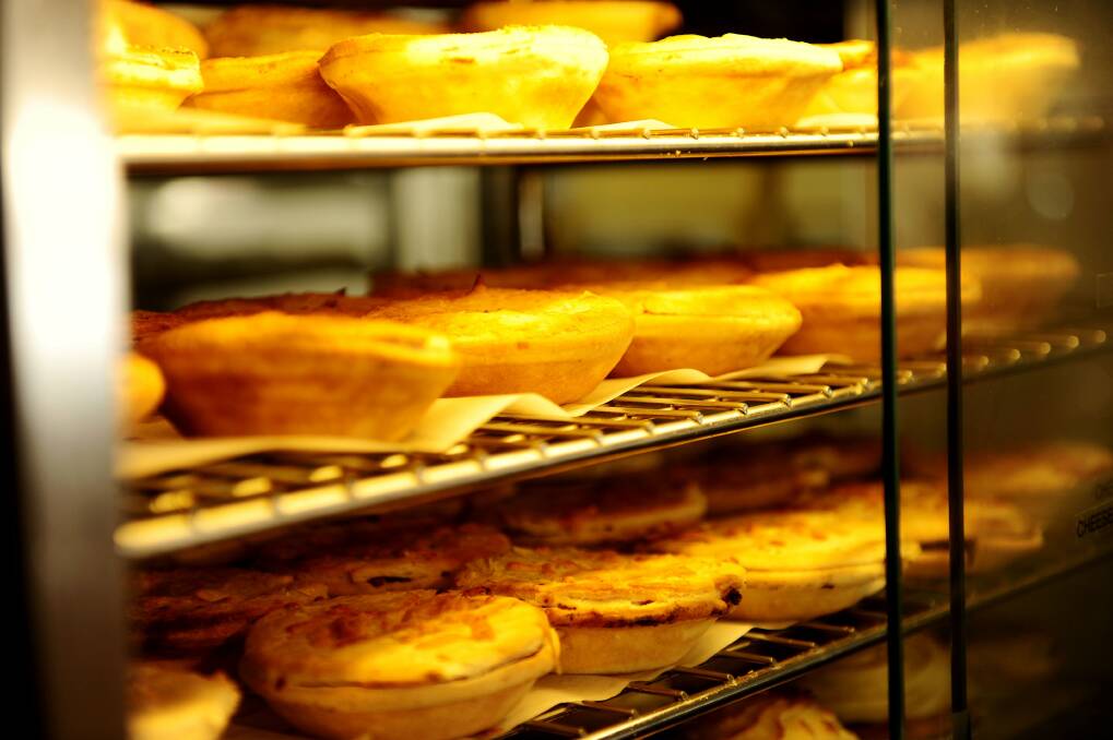 Pies ready at the Braidwood Bakery Photo: The Canberra Times. 