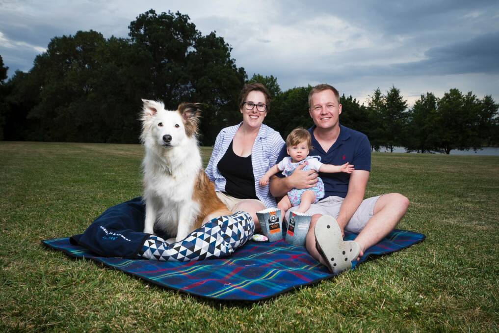 Kim and Torben Pedersen with their daughter Alexandra and dog Miles. Photo: Dion Georgopoulos