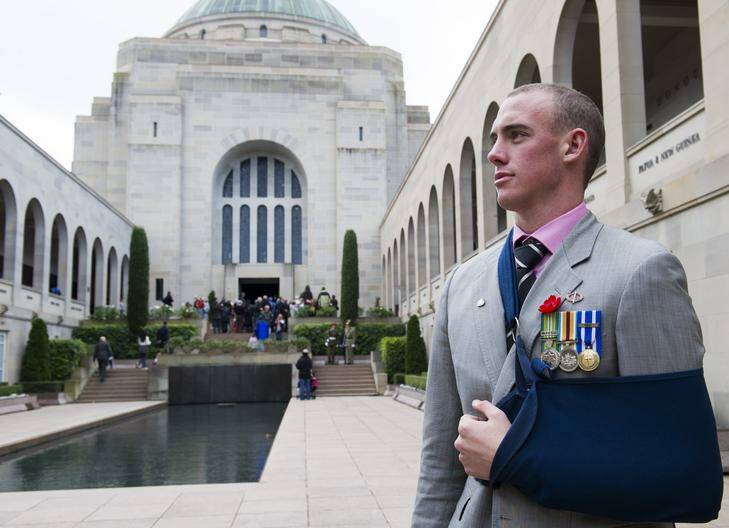 Afghanistan veteran Mitchell Judd at The Australian War Memorial after the National Ceremony. Photo: Rohan Thomson