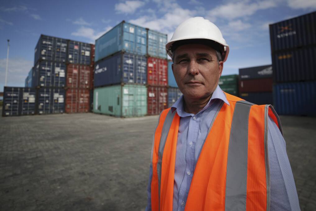 Phillip Ryan, CEO of Northern Island stevedoring company limited, at the under-performing new, Chinese-funded wharf in Luganville on Santo island, Vanuatu, on Wednesday. Photo: Alex Ellinghausen