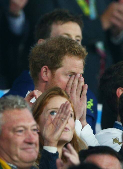 Supporting England at the rugby. Why wouldn't Prince Harry back the country where he was born? Photo: Getty Images
