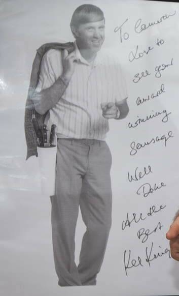 The poster, signed by Kel Knight, of Kath & Kim fame. Photo: Katherine Griffiths