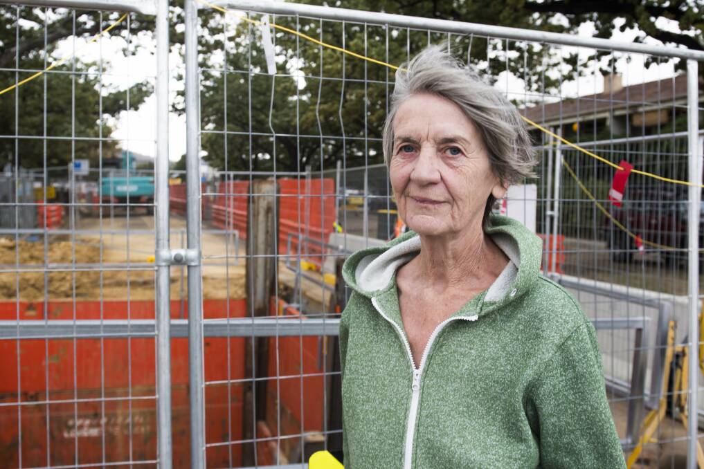 Braddon resident Liz Lanigan is one of a number of residents set to be affected by night works on the light rail line.  Photo: Elesa Kurtz