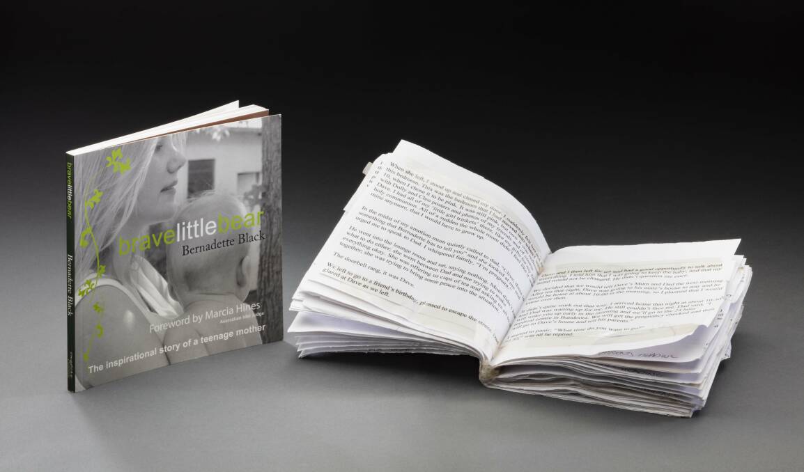 The manuscript and published copy of Bernadette Black's book.  Photo: Jason McCarthy 