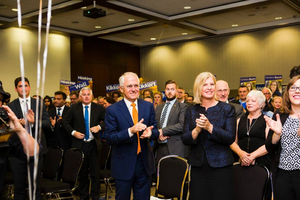 Prime Minister Malcolm Turnbull at the Canberra Liberals campaign launch. Photo: Jamila Toderas