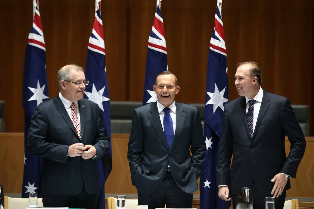 Peter Dutton has surpassed Scott Morrison as the Liberal Party's new conservative force. Photo: Alex Ellinghausen