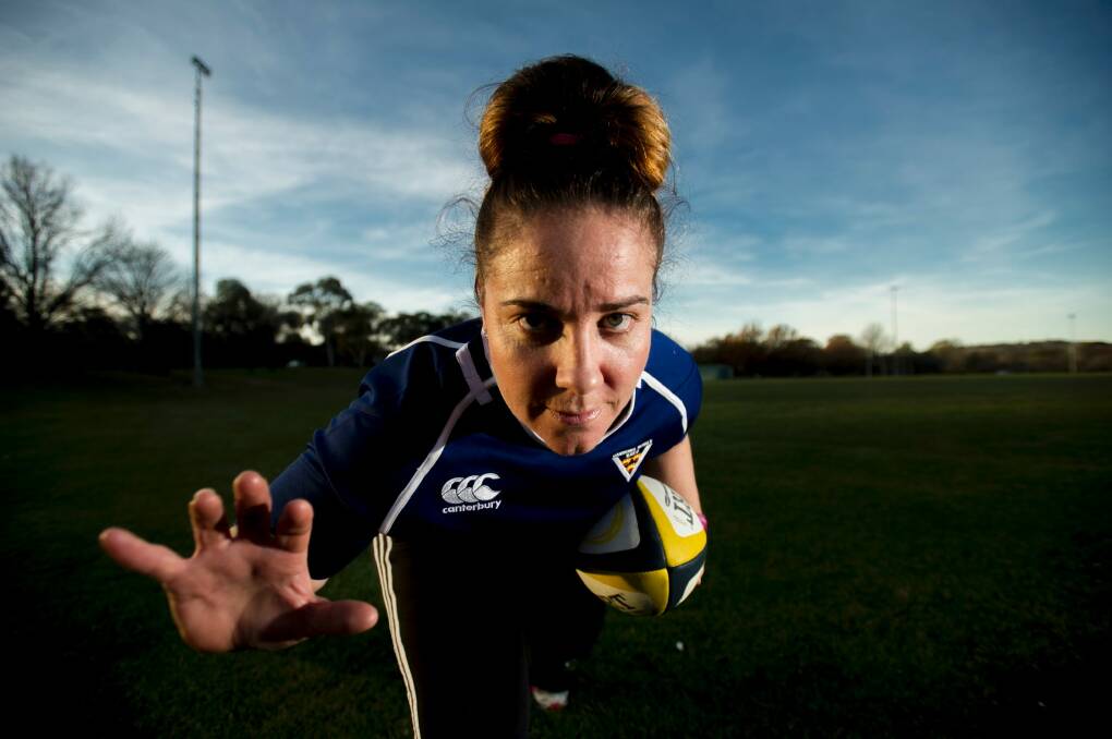 Canberra rugby veteran Louise Burrows. Photo: Jay Cronan