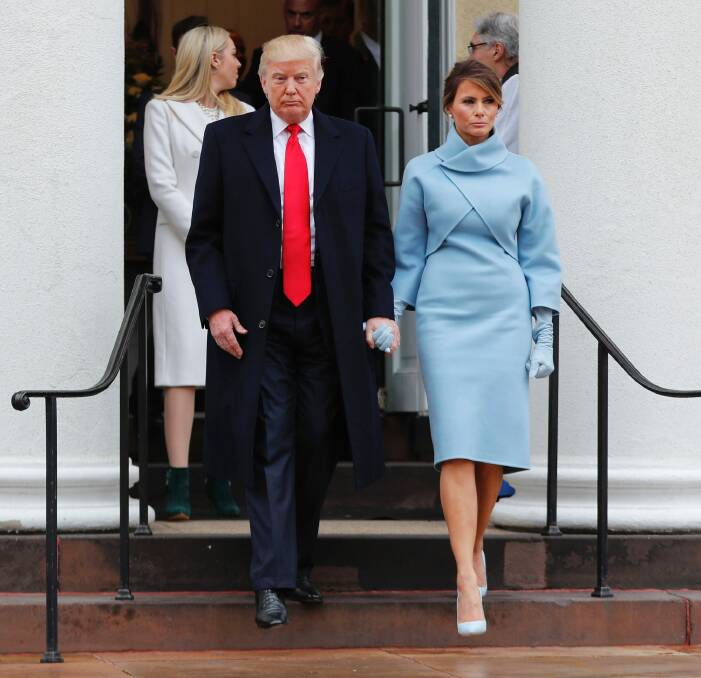 Rare occasion: Donald Trump and his wife Melania attend St John's Episcopal Church last month. Photo: AP