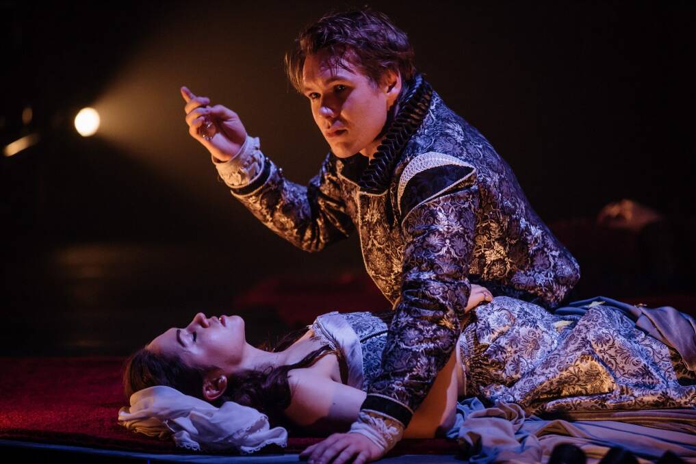 Alex Williams and Kelly Paterniti in <i>Romeo and Juliet<i> for Bell Shakespeare.  Photo: Daniel Boud