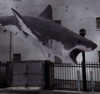 Shark attack: Los Angeles is under siege in Sharknado. Photo: supplied