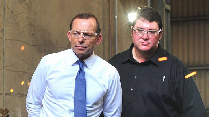 MP George Christensen with Prime Minister Tony Abbott. Photo: Nat Bromhead