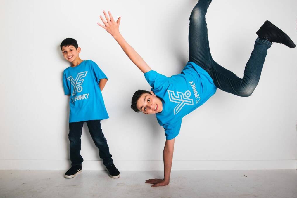 Canberra brothers Donnie, 8, and Ethan Hart, 12, have started their own fashion label, Yo Funky. Photo: Rohan Thomson